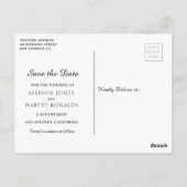 modernes Drehbuch Save the Date Postkarte (Rückseite)