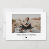 Modernes Drehbuch schwarz danke 2 Fotos Hochzeit (Rückseite)