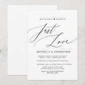 Modernes Drehbuch, Schwarz, Hochzeitlicher Empfang Einladung (Vorne/Hinten)