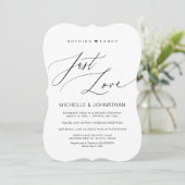 Modernes Drehbuch, Schwarz, Hochzeitlicher Empfang Einladung (Stehend Vorderseite)