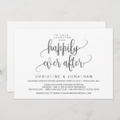 Modernes Drehbuch, Schwarz, Hochzeitsfeier Einladung (Vorne/Hinten)