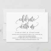 Modernes Drehbuch, Schwarz, Hochzeitsfeier Einladung (Vorderseite)