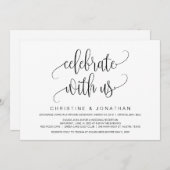 Modernes Drehbuch, Schwarz, Hochzeitsfeier Einladung (Vorne/Hinten)