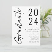 Modernes Drehbuch Schwarz-weiß 2024 Foto Abschluss Ankündigung (Stehend Vorderseite)