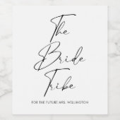 Modernes Drehbuch Schwarz-weißer Bridesmaid-Vorsch Weinetikett (Einzelnes Label)