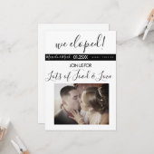 Modernes Drehbuch Schwarz-weißes Foto Abendessen Karte (Vorderseite/Rückseite Beispiel)