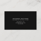 Modernes Drehbuch Schwarzes Haar Stylist Salon Visitenkarte (Rückseite)