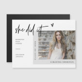 Modernes Drehbuch Sie hat es Abschluss Foto Magnet (Vorne/Hinten)