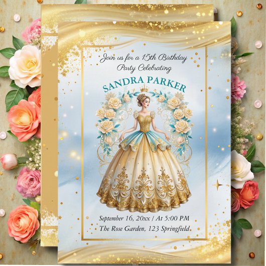 Modernes Drehbuch Stilvolle schicke Goldkleidung G Einladung