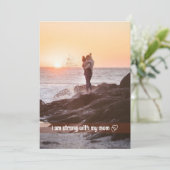 Modernes Drehbuch und Foto-Urlaubskarte Dankeskarte (Stehend Vorderseite)