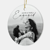Modernes Drehbuch Verlobt 2 Foto Hochzeit Verlobun Keramik Ornament (Links)
