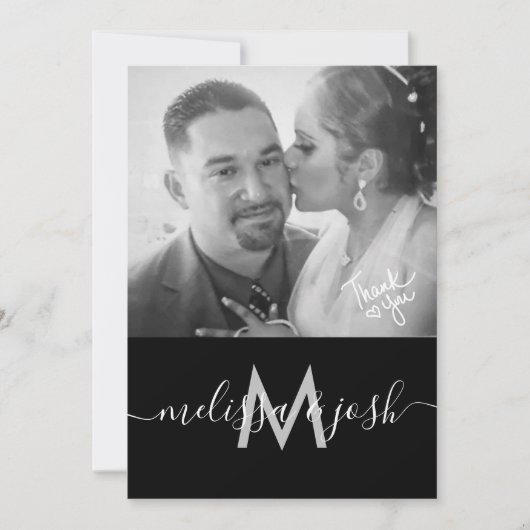 Modernes Drehbuch Vielen Dank für Ihr Hochzeitmong Einladung (Vorderseite)