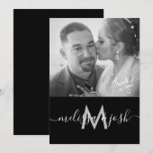 Modernes Drehbuch Vielen Dank für Ihr Hochzeitmong Einladung (Vorne/Hinten)