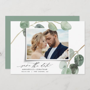 Modernes Drehbuch Vintages Foto eucalyptus inv Einladung