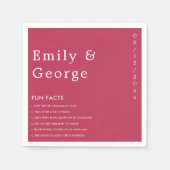Modernes Drehbuch Viva Magenta Fun Fakten Hochzeit Serviette (Vorderseite)