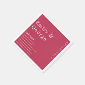 Modernes Drehbuch Viva Magenta Fun Fakten Hochzeit Serviette (Ecke)