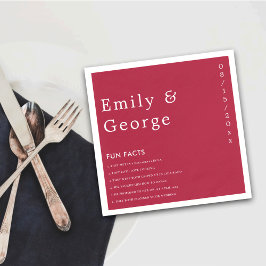 Modernes Drehbuch Viva Magenta Fun Fakten Hochzeit Serviette