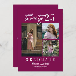 Modernes Drehbuch Wein 3 Foto Collage Abschluss Ankündigung