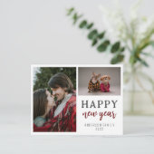 Modernes Drehbuch Zwei Fotos Familie glücklich Neu Postkarte (Stehend Vorderseite)