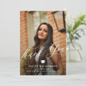 Modernes Drehbuchabschlussstudium 2 Foto Abschluss Dankeskarte (Stehend Vorderseite)