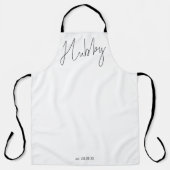 Modernes Drehbuchaufgabedatum Schwarz-weiß Schürze (Vorderseite)