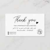 Modernes Drehbuchlogo für Schwarz-weiße Bestellung Visitenkarte (Vorderseite)