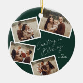 Modernes Drehfoto Collage Religiöse Weihnachten Keramik Ornament (Vorne)