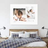 Modernes Drehkantenskript mit mehreren Fotos perso Leinwanddruck (Insitu (Schlafzimmer))