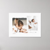 Modernes Drehkantenskript mit mehreren Fotos perso Leinwanddruck (Vorderseite)