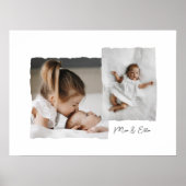 Modernes Drehkantenskript mit mehreren Fotos perso Poster (Vorne)