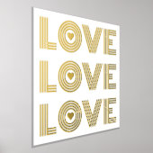 Modernes Drei-Wörter-Wort "LIEBE" und Herzweiß Foliendrucke (Ablage )
