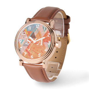 Modernes Dreieck-Design - künstlerische Geometrie Armbanduhr
