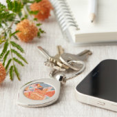 Modernes Dreieck-Design - künstlerische Geometrie Schlüsselanhänger (Seite)