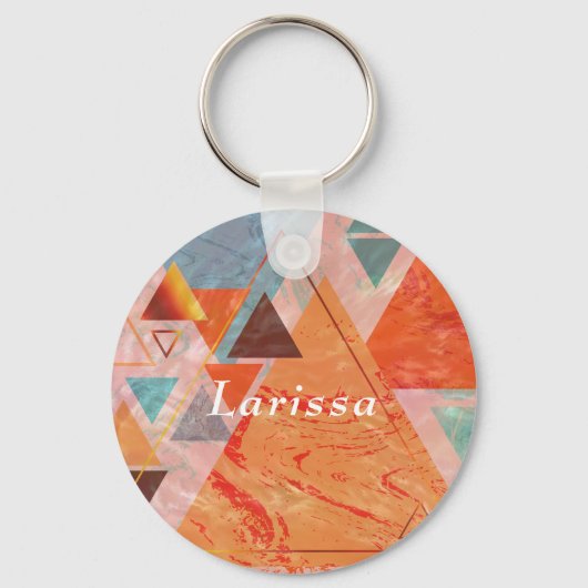 Modernes Dreieck-Design - künstlerische Geometrie Schlüsselanhänger (Vorderseite)