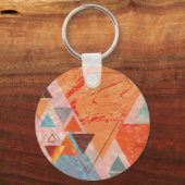 Modernes Dreieck-Design - künstlerische Geometrie Schlüsselanhänger (Rückseite)