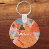 Modernes Dreieck-Design - künstlerische Geometrie Schlüsselanhänger (Vorderseite)