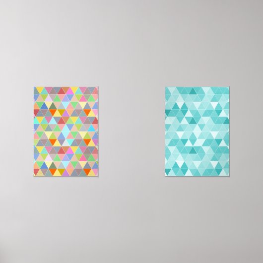Modernes Dreieck mit abstrakter Kunst Set von 2 (Vorderseite)