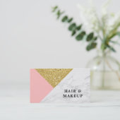 Modernes Dreieck mit Imitate Gold Glitzer Visitenkarte (Stehend Vorderseite)