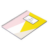 Modernes Dreiecksmuster | Blush und Gelb Notizblock (Linke Seite)