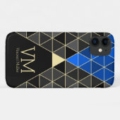 Modernes Dreiecksmuster mit Monogramm Case-Mate iPhone Hülle (Rückseite (Horizontal))