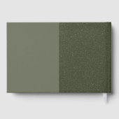 Modernes Dreimal Block Moss Green Guestbook Gästebuch (Rückseite)