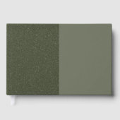 Modernes Dreimal Block Moss Green Guestbook Gästebuch (Vorderseite)