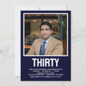 Modernes DRITTEN Foto 30. Geburtstag Party Einladung (Vorderseite)
