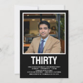 Modernes DRITTEN Foto 30. Geburtstag Party Einladung (Vorderseite)