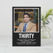 Modernes DRITTEN Foto 30. Geburtstag Party Einladung (Stehend Vorderseite)