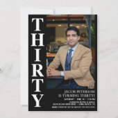 Modernes DRITTEN Foto 30. Geburtstag Party Einladung (Vorderseite)