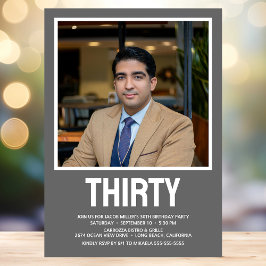 Modernes DRITTEN Foto 30. Geburtstag Party Einladung
