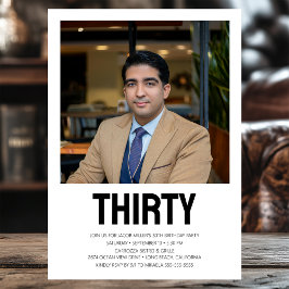 Modernes DRITTEN Foto 30. Geburtstag Party Einladung
