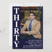 Modernes DRITTEN Foto 30. Geburtstag Party Einladung (Vorderseite)