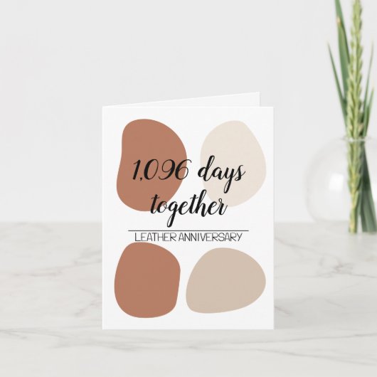 Modernes drittes Hochzeitstag Karte (Vorderseite)